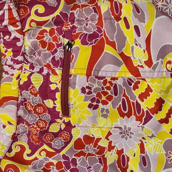 Patagonia Girls Floral Tropical Red Pink Yellow Shorts Size L - Picture 3 of 7